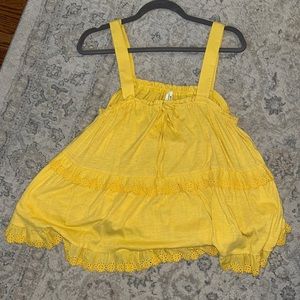 Anthropologie yellow babydoll tank top